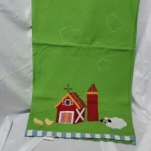 Pottery Barn Green Farmhouse Themed Table Runner